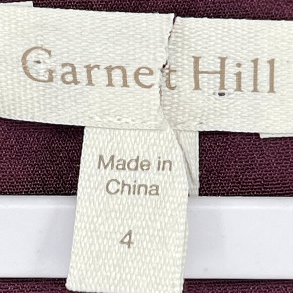 Garnet Hill Bohemian Paisley Print Dress Size 4 Plum Floral 3/4 Sleeve Pockets - Picture 6 of 11